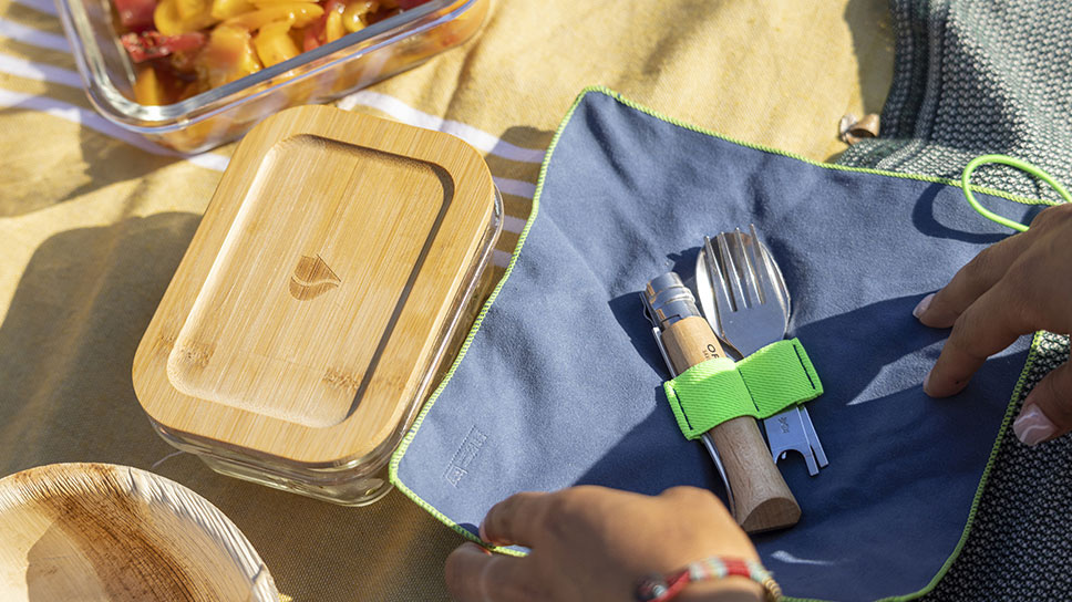 OPINEL Nomad Picnic + - zestaw sztućców do noża opinel + Opinel 08